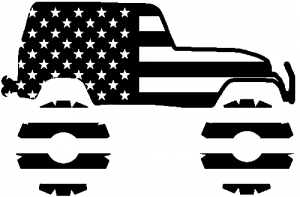 US American Flag Jeep Off Road car-window-decals-stickers
