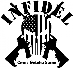 Infidel Punisher American Flag AR 15 Military car-window-decals-stickers