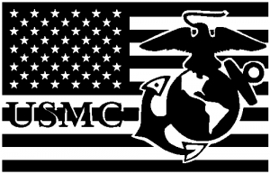 US American Flag USMC Marines Military car-window-decals-stickers