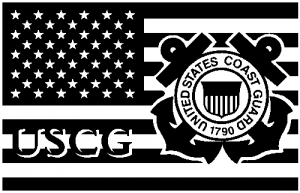 US American Flag Coast Guard Military car-window-decals-stickers