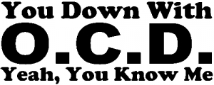 Down With OCD OPP Parody Funny car-window-decals-stickers