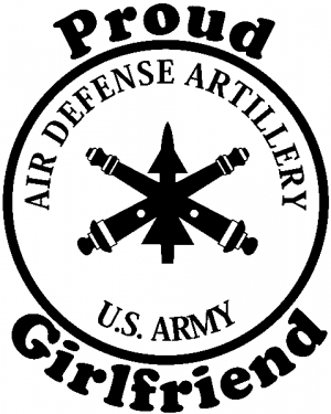 US Army Air Defense Artillery Proud Girlfriend Military car-window-decals-stickers