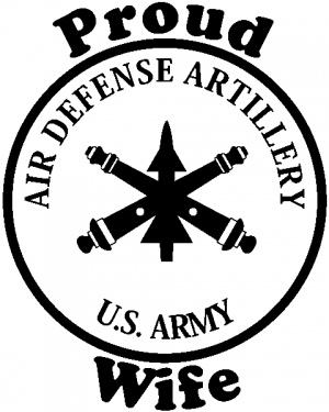 US Army Air Defense Artillery Proud Wife Military car-window-decals-stickers