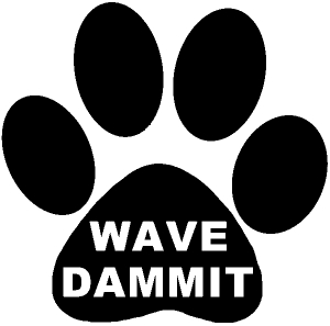 Paw Print Wave Dammit Animals car-window-decals-stickers