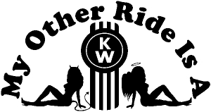 My Other ride Is A Kenworth with KW Logo and Sexy Mudflap Good Angel and Bad Devil Twin Girls Moto Sports car-window-decals-stickers