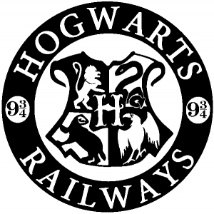 Harry Potter Sticker - Hogwarts Black & White