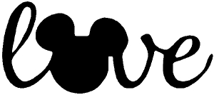 Mickey Mouse Script Love Disney Parody Cartoons car-window-decals-stickers