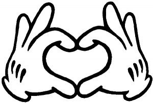 Mickey Mouse Glove Hands In Heart Shape
