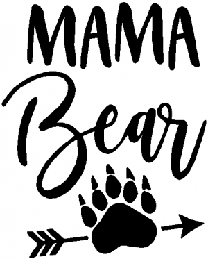 Mama Bear with Paw and Arrow Girlie car-window-decals-stickers