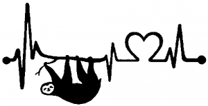 Sloth Heartbeat Lifeline Heart Love  Animals car-window-decals-stickers