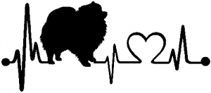 Pomeranian Dog Love Heartbeat Monitor Animals car-window-decals-stickers