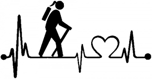 Girl Hiker Heartbeat Lifeline Monitor Hiking Camper Camping Girlie car-window-decals-stickers