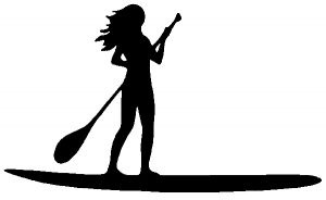 Stand Up Paddleboard with Woman Girl Car or Truck Window Decal Sticker - Rad  Dezigns