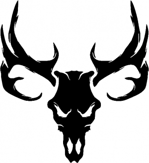 Tribal Buck Deer Skull with Huge Horns and Rack Car or Truck Window Decal  Sticker - Rad Dezigns