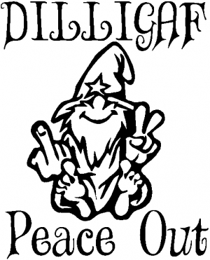 DILLIGAF Wizard Peace Out Funny car-window-decals-stickers