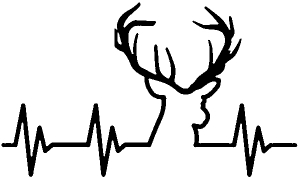 Buck Deer Heartbeat Car or Truck Window Decal Sticker - Rad Dezigns