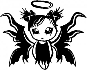 Gothic Girl Fallen Angel Gothic Halloween car-window-decals-stickers