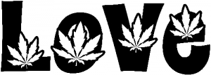 Love Marijuana Pot Leafs 