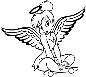 Tinkerbell Angel with Halo Cartoons car-window-decals-stickers