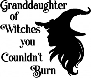 Granddaughter of Witches You Couldnt Burn Gothic Halloween car-window-decals-stickers