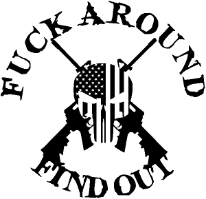 FAFO F*ck Around and Find Out with Flag Skull AR 15 Country car-window-decals-stickers