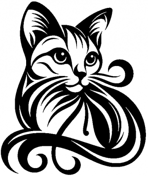 Swirl Cat Animals car-window-decals-stickers