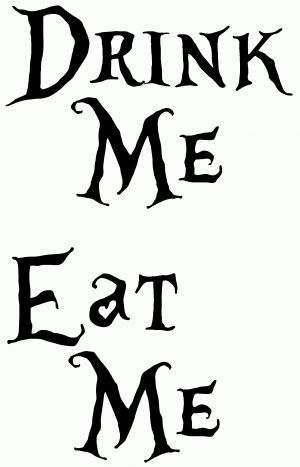 Drink Me Eat Me Alice Wonderland Vinyl Car or Truck Window Decal Sticker