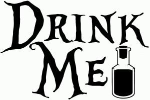Drink Me Eat Me Alice Wonderland Vinyl Car or Truck Window Decal Sticker