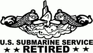 U.S. Submarine Service Retired with Dolphins Car or Truck Window Decal Sticker