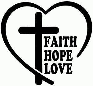 Faith Hope Love With Cross and Heart Car or Truck Vinyl Window Decal Sticker