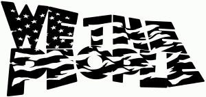 We The People Waving Tattered American Flag Car or Truck Vinyl Window Decal Sticker