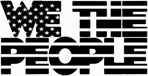 We The People American Flag Text Car or Truck Vinyl Window Decal Sticker