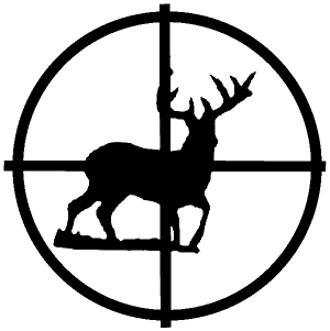 Deer in Scope  Hunting And Fishing car-window-decals-stickers