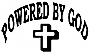 Powered By God Christian car-window-decals-stickers