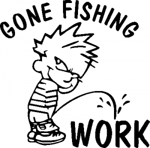 Gone Fishing Logo Auto/Furgone/Camper/Moto Decalcomania Sticker Vinyl grafica 