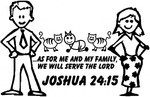 Stick Family JOSHUA 24:15 Decal Stick Family car-window-decals-stickers