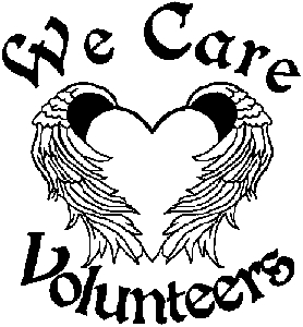 We Care Volunteers Heart Decal Special Orders car-window-decals-stickers