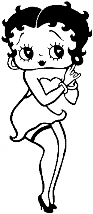 Betty Boop Hands Together Cartoons car-window-decals-stickers