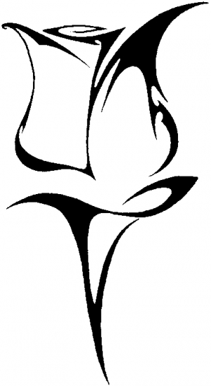 Tulip Rose Flowers And Vines car-window-decals-stickers