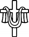 Cross with cloth draped Christian Car or Truck Window Decal