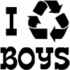 I Recycle Boys Girlie Car or Truck Window Decal