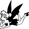 Tinkerbell Laying Cartoons Car or Truck Window Decal