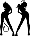 Good and Bad Girls Sexy Car Truck Window Wall Laptop Decal Sticker