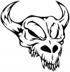 Skull With Horns Skulls Car or Truck Window Decal