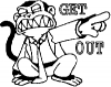 Evil Monkey Get Out Cartoons Car or Truck Window Decal