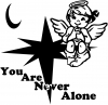 You Are Never Alone guardian angel decal Christian Car Truck Window Wall Laptop Decal Sticker