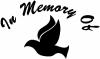 In Memory Of Dove Decal Christian Car or Truck Window Decal