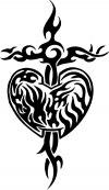 Tribal Heart and Cross Decal Tribal Car or Truck Window Decal