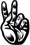 Peace Hand Sign Decal Drinking - Party Car or Truck Window Decal