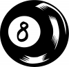 Eight 8 Ball Decal Sports Car or Truck Window Decal